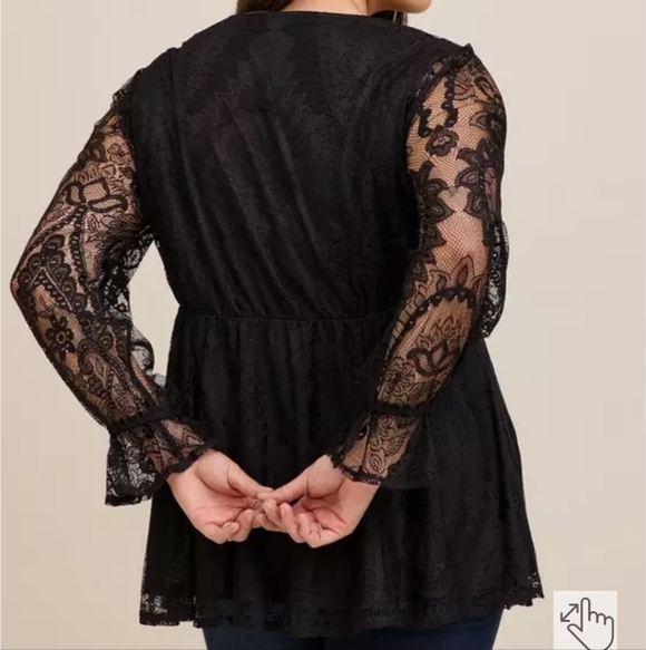Torrid Babydoll Lace Top Black Size 5 - Picture 2 of 9
